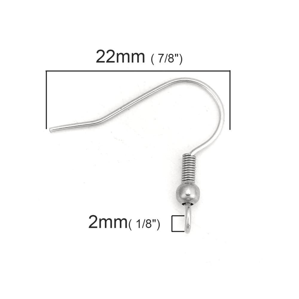 Porta orecchini Gancio in acciaio inox N°03 x 5 paia