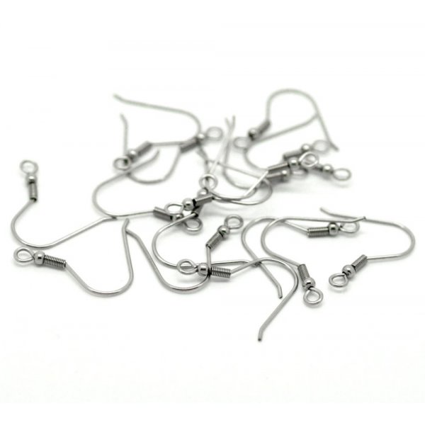 Porta orecchini Gancio in acciaio inox N&deg;07 x 5 paia