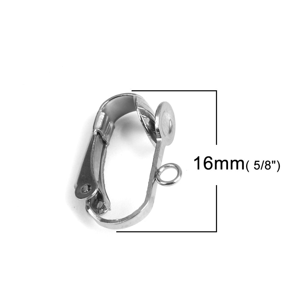 Porta orecchini a clip in acciaio inox N°01 x 1 paio