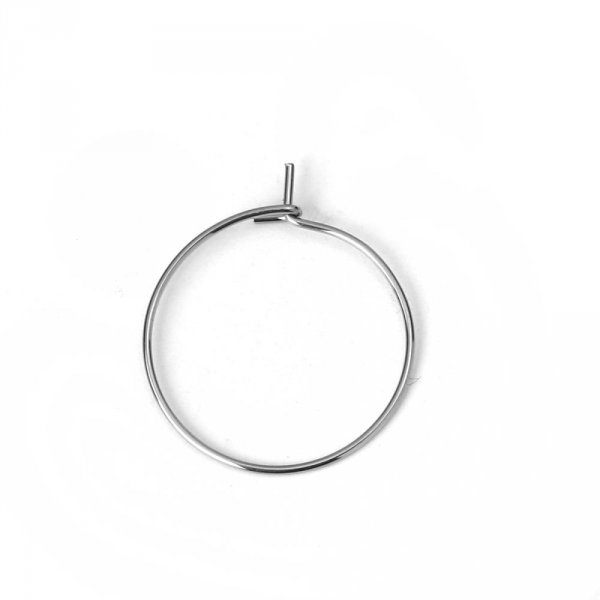 Portaorecchini creolo in acciaio inox argento N&deg;03-25 mm x 5 paia