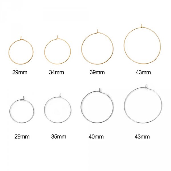 Portaorecchini creolo in acciaio inox argento N&deg;03-25 mm x 5 paia