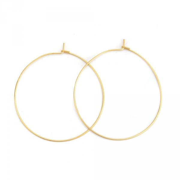 Porta orecchini creoli in acciaio inox placcato oro N&deg;03-40 mm x 5 paia