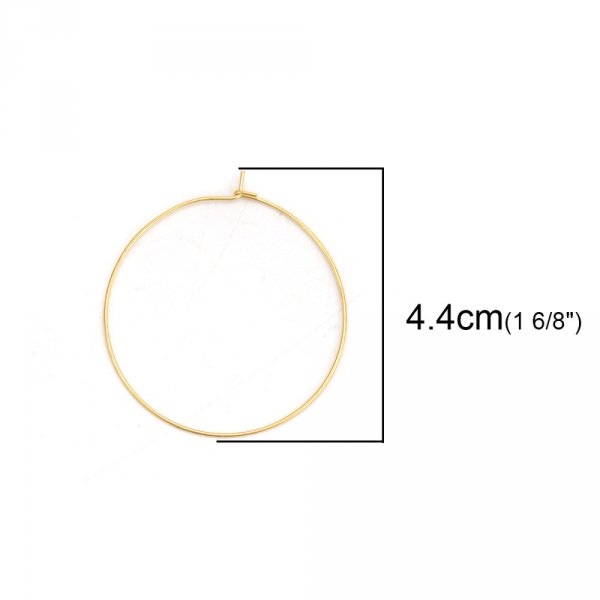 Porta orecchini creoli in acciaio inox placcato oro N&deg;03-40 mm x 5 paia