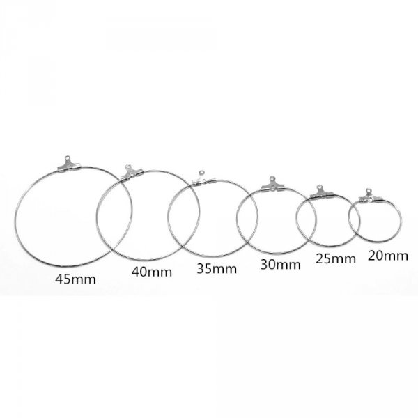 Portaorecchini creolo in acciaio inox N&deg;02-20 mm x 1 paio