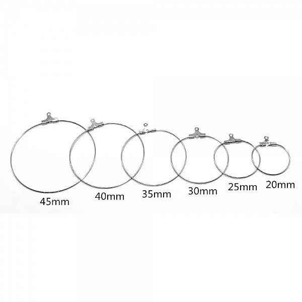 Porta orecchini creolo in acciaio inox N&deg;02-30 mm x 1 paio