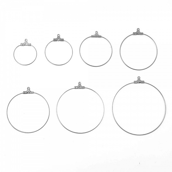 Porta orecchini creolo in acciaio inox N&deg;02-30 mm x 1 paio