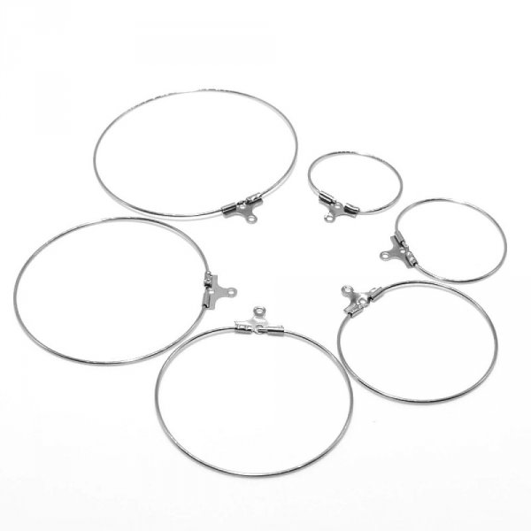 Porta orecchini creolo in acciaio inox N&deg;02-30 mm x 5 paia