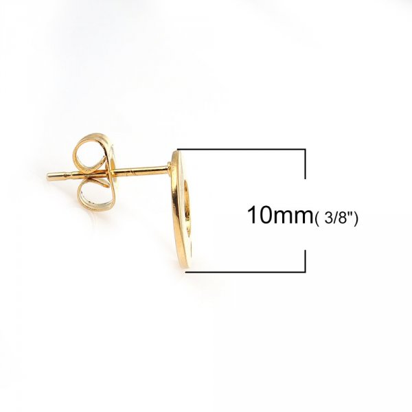 Portaorecchini 10 mm tondo in acciaio inossidabile N&deg;04 Oro