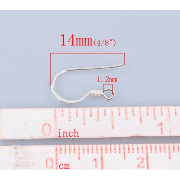 Gancio portaorecchini in argento 925 N&deg;08 x 1 paio