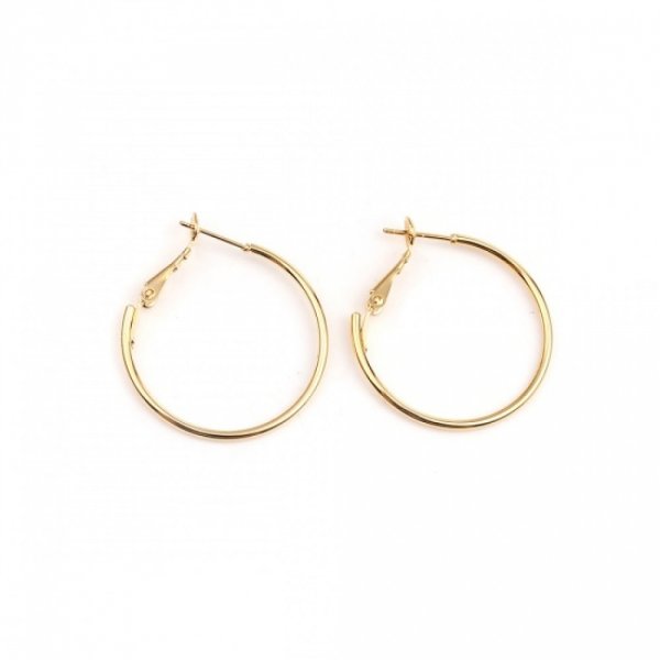 Support Boucle d'oreille Cr&eacute;ole Plaqu&eacute; Or 18K Dor&eacute; N&deg;02-30 mm x 1 paire