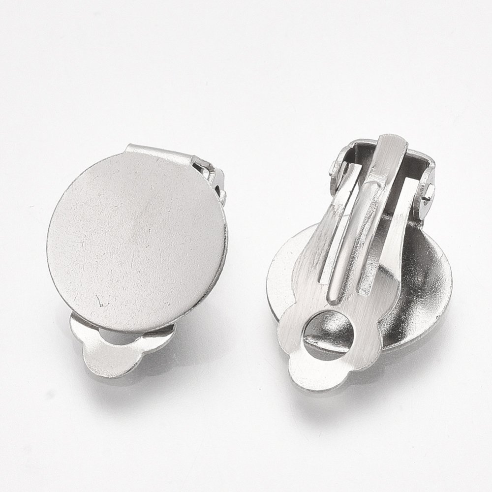 Clip porta orecchini in acciaio inox argento N°02