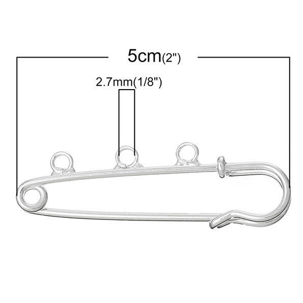 Porta spille Argento 3 anelli 50x15 mm N°002-par1 