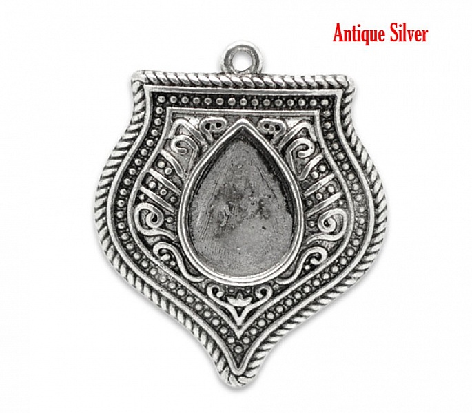 Portagocce cabochon N&deg;01 Argento invecchiato