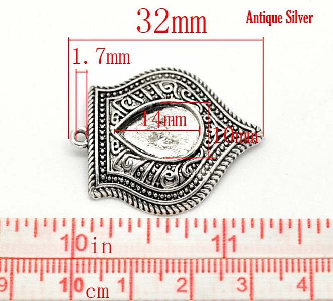 Portagocce cabochon N&deg;01 Argento invecchiato