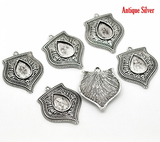 Portagocce cabochon N&deg;01 Argento invecchiato