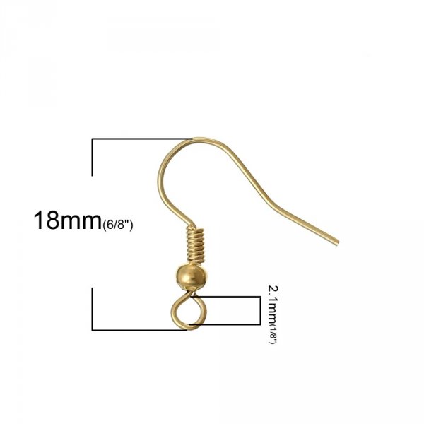 Portaorecchini N&deg;24 gancio placcato oro 18 K x 2 paia