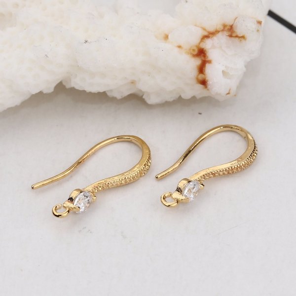 Porta orecchini N&deg;25 Gancio placcato oro e Strass