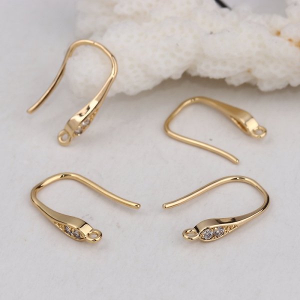 Porta orecchini N&deg;26 Gancio placcato oro e Strass