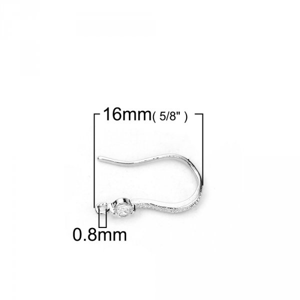 Portaorecchini N&deg;01 Gancio placcato platino e Strass trasparente