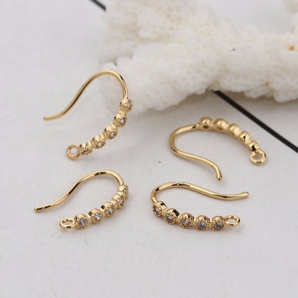 Porta orecchini N&deg;29 Gancio placcato oro e Strass