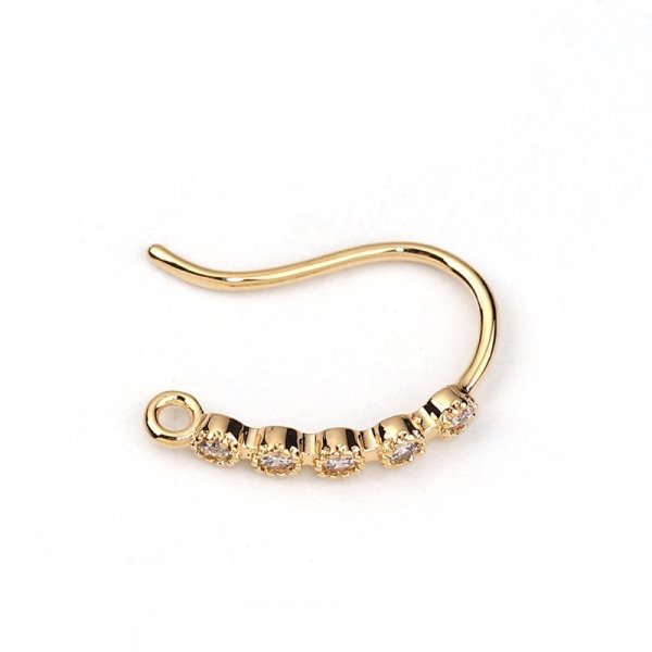 Porta orecchini N&deg;29 Gancio placcato oro e Strass