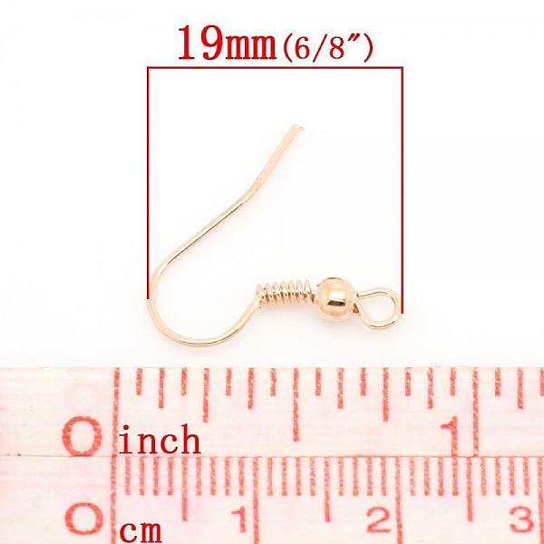 Portaorecchini N&deg;15 Gancio placcato oro x 5 paia.