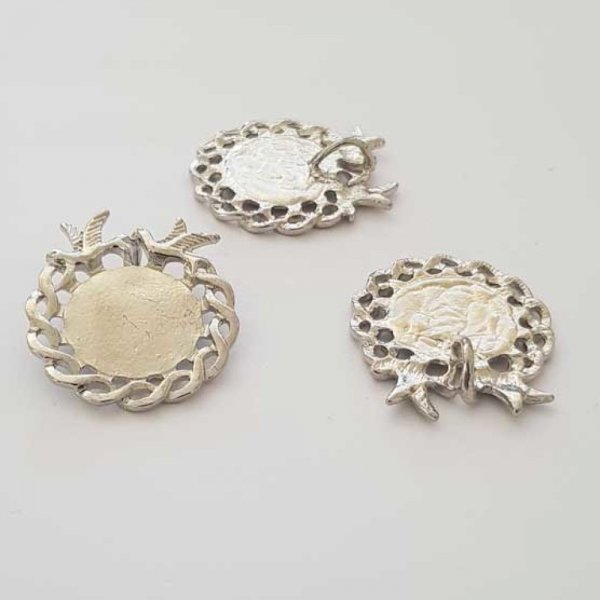 Support cabochon rond 18 mm Argent N&deg;02