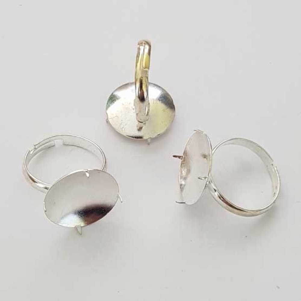 Supporto ad anello regolabile con piastra a 4 griffe argento N°01