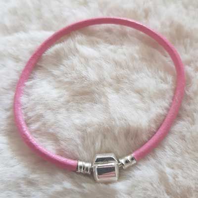 Bracciale europeo a clip tinta unita 01 DA 15 A 23 CM Rosa