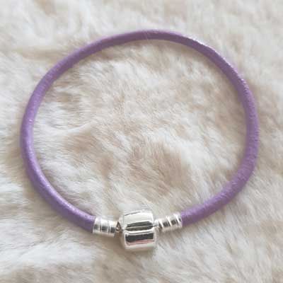 Bracciale europeo a clip tinta unita 01 DA 15 A 23 CM Viola