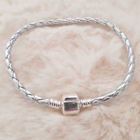 Bracciale europeo a clip semplice 01 DA 15 A 23 CM Argento