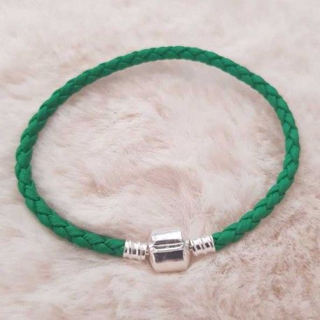 Bracciale europeo a clip tinta unita 01 DA 15 A 23 CM Verde