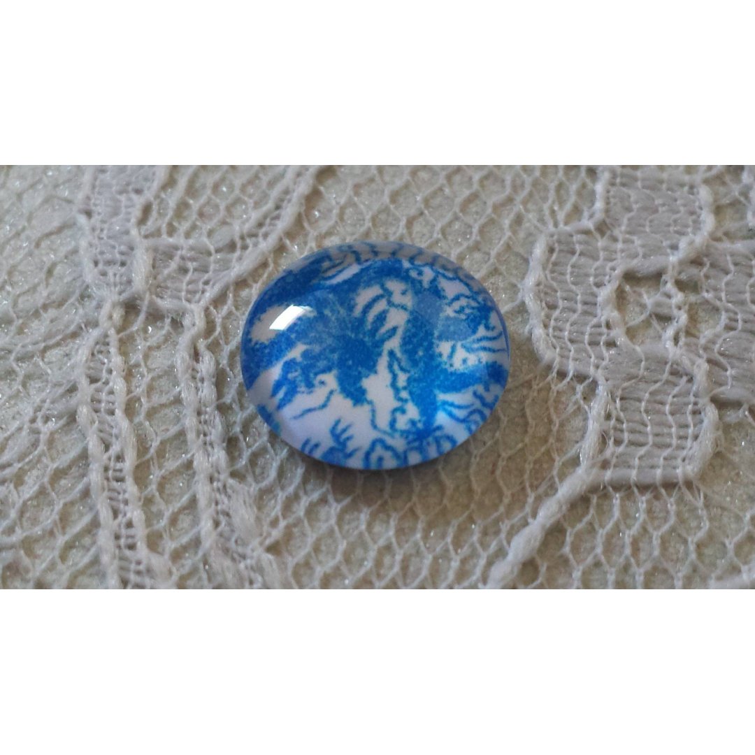 cabochon in vetro 12 mm fiore blu 040 