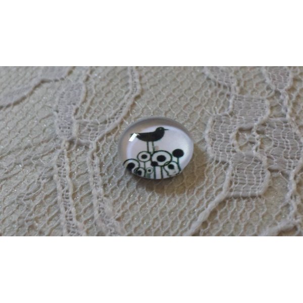 cabochon rotondo in vetro 10mm uccelli 018 