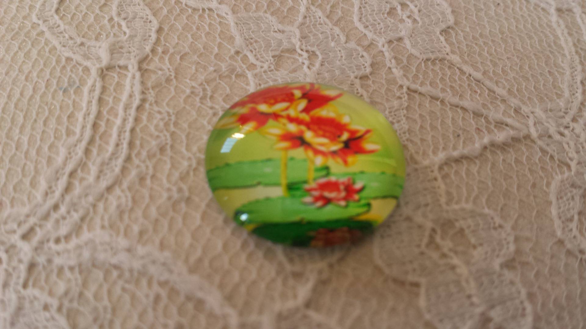 cabochon in vetro rotondo 20mm fiore 01-051 