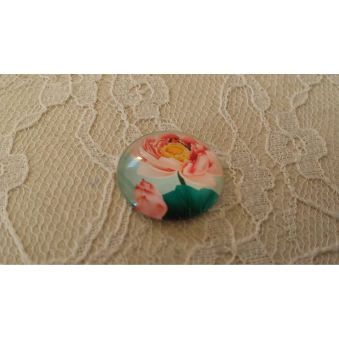 cabochon di vetro rotondo 20mm fiore 01-048 