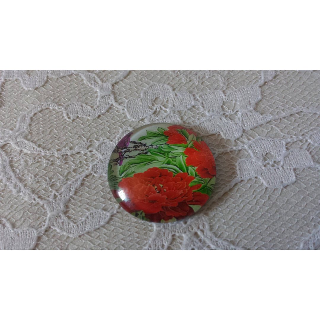 cabochon in vetro rotondo 20mm fiore 01-045 