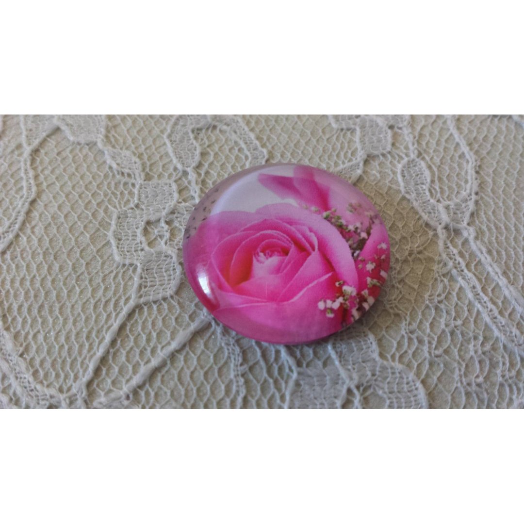 cabochon di vetro rotondo 20mm fiore 01-037 