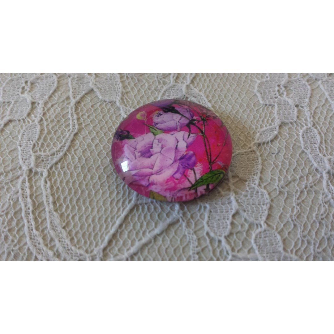 cabochon in vetro rotondo 20mm fiore 01-034 