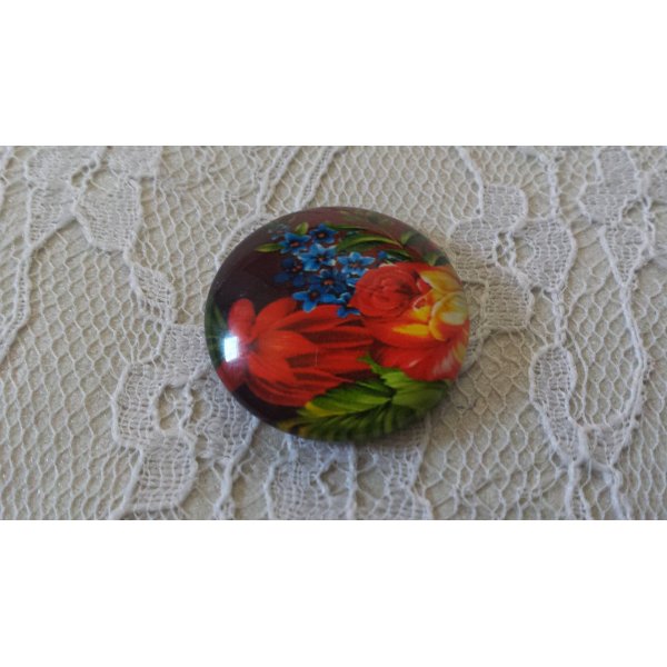 cabochon in vetro rotondo 20 mm fiore 01-031 