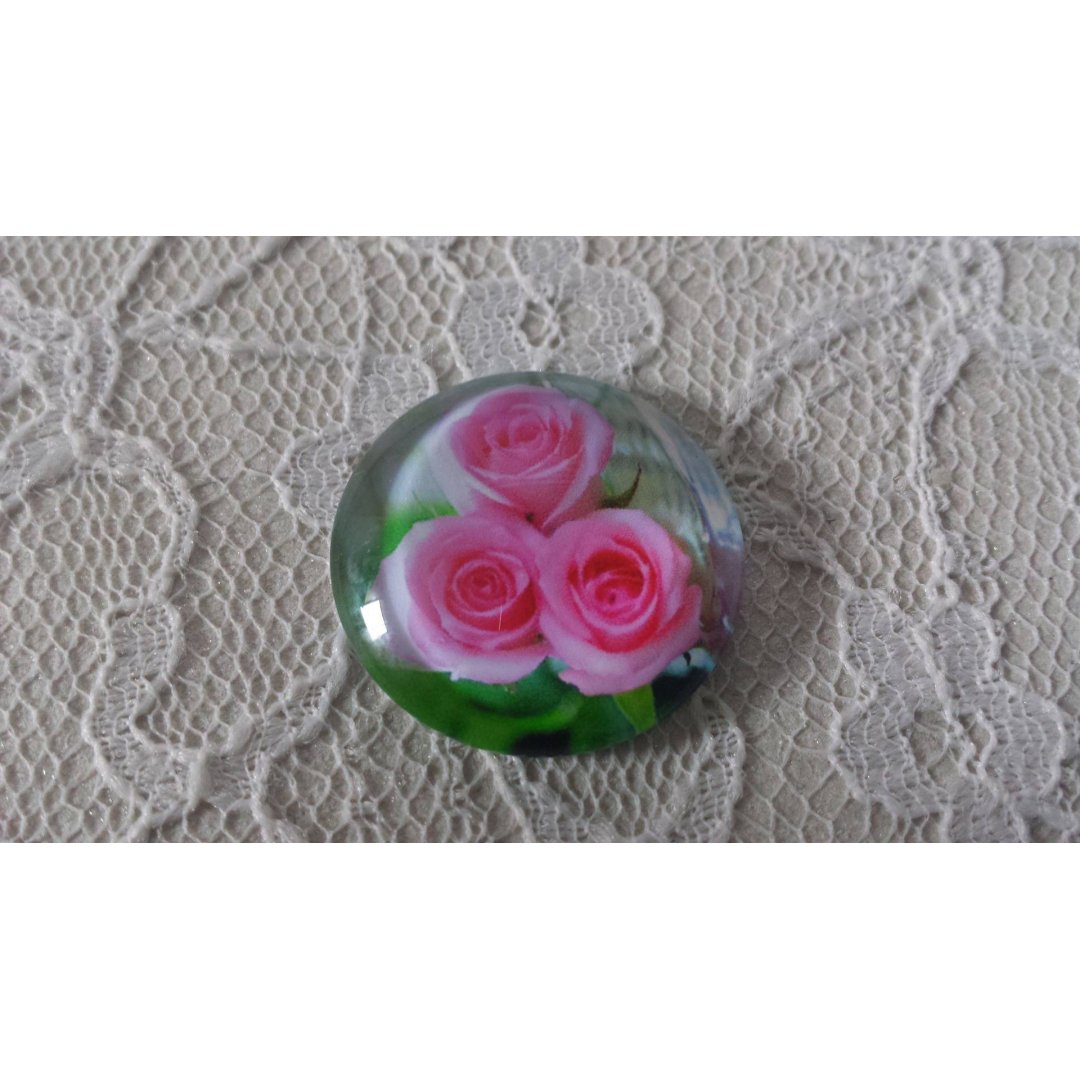 cabochon in vetro rotondo 20mm fiore 01-024 