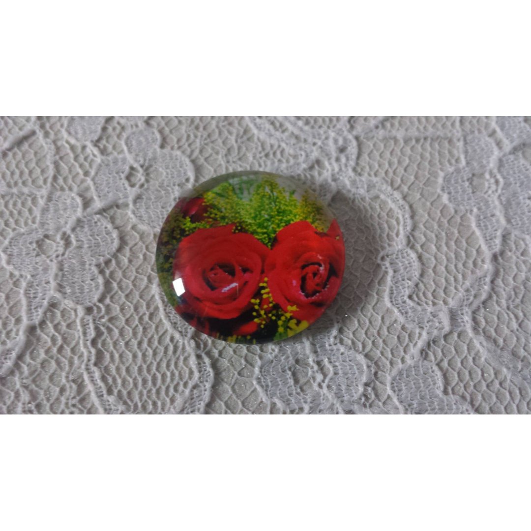 cabochon in vetro rotondo 20mm fiore 01-019 