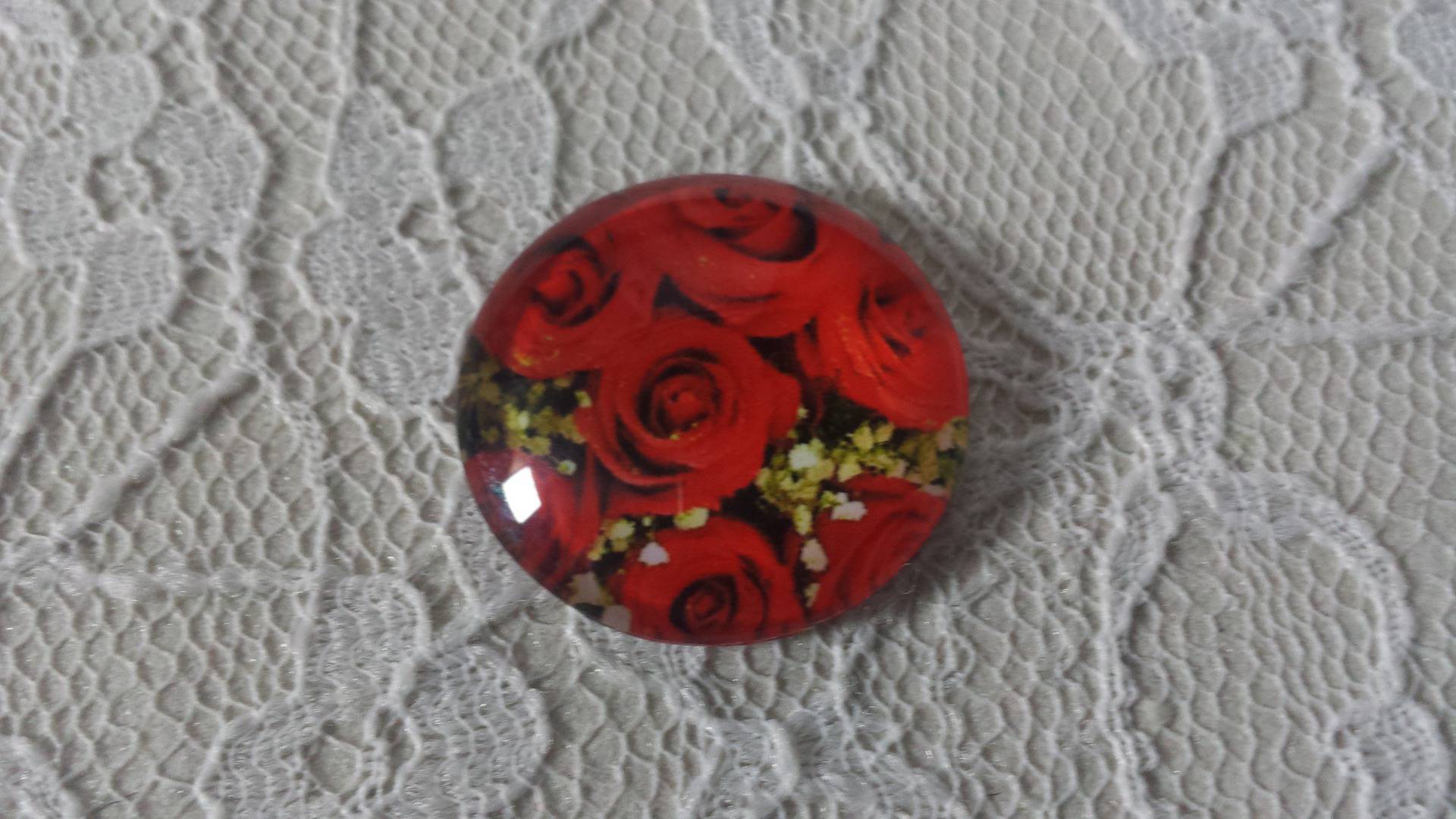 cabochon in vetro rotondo 20 mm fiore 01-017 