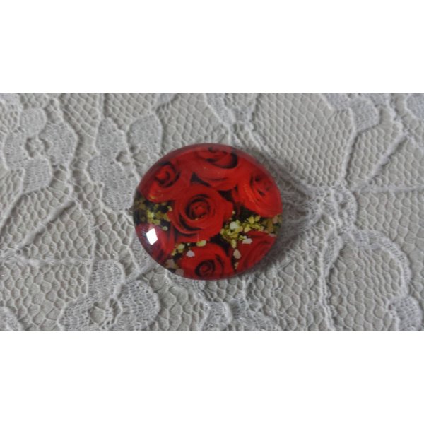 cabochon in vetro rotondo 20 mm fiore 01-017 