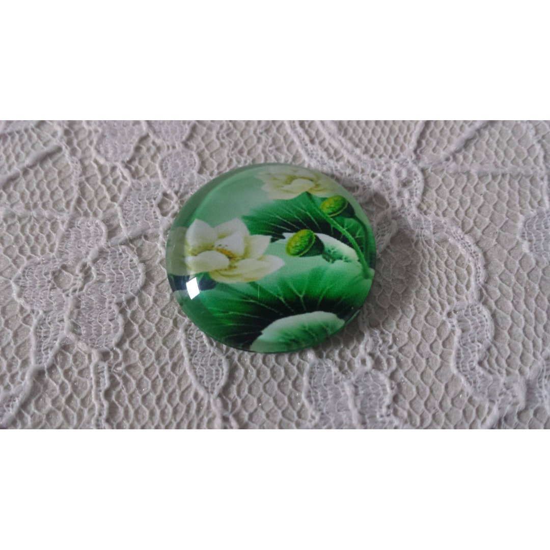 cabochon in vetro rotondo 20mm fiore 01-008 
