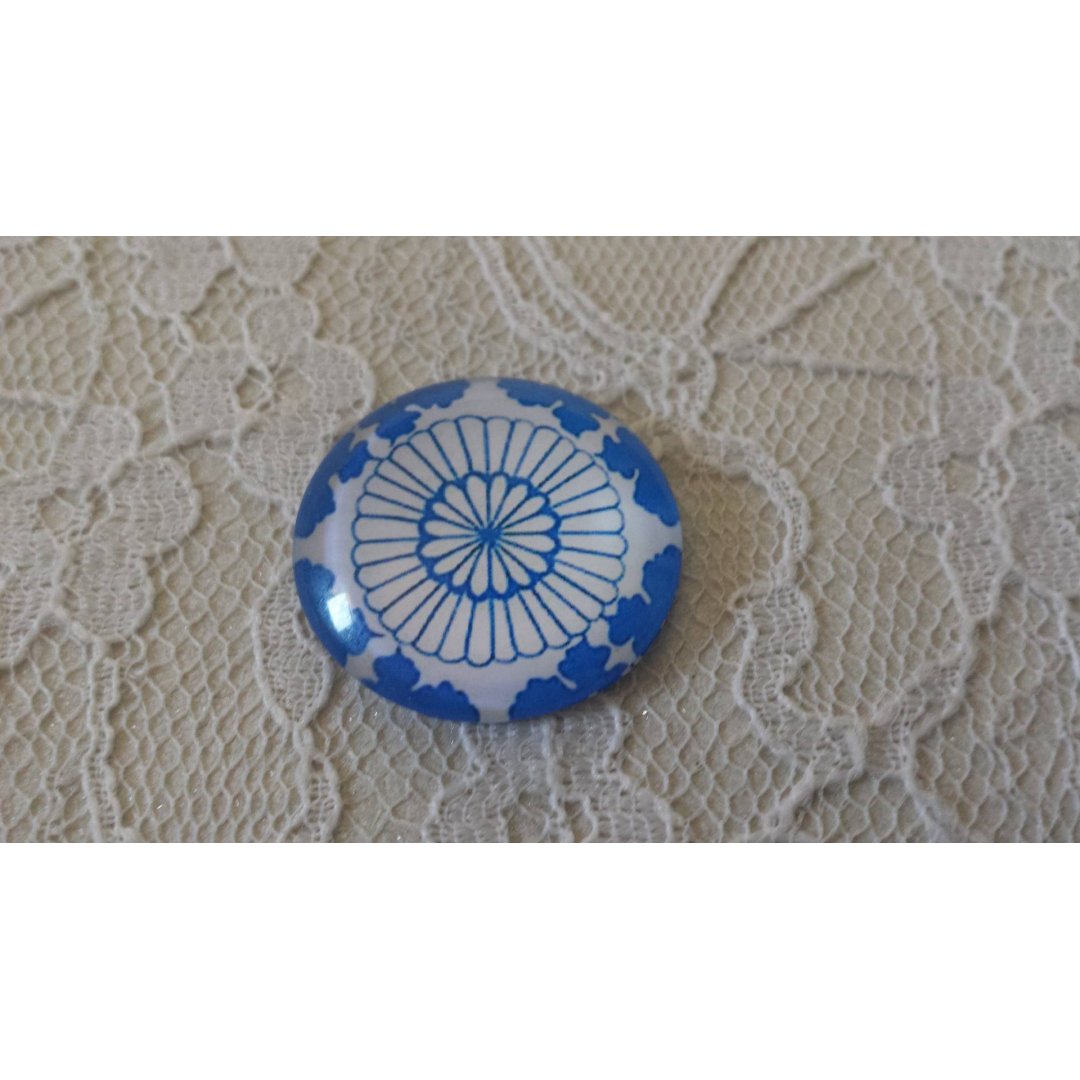 vetro cabochon rotondo 25 mm fiore 011 