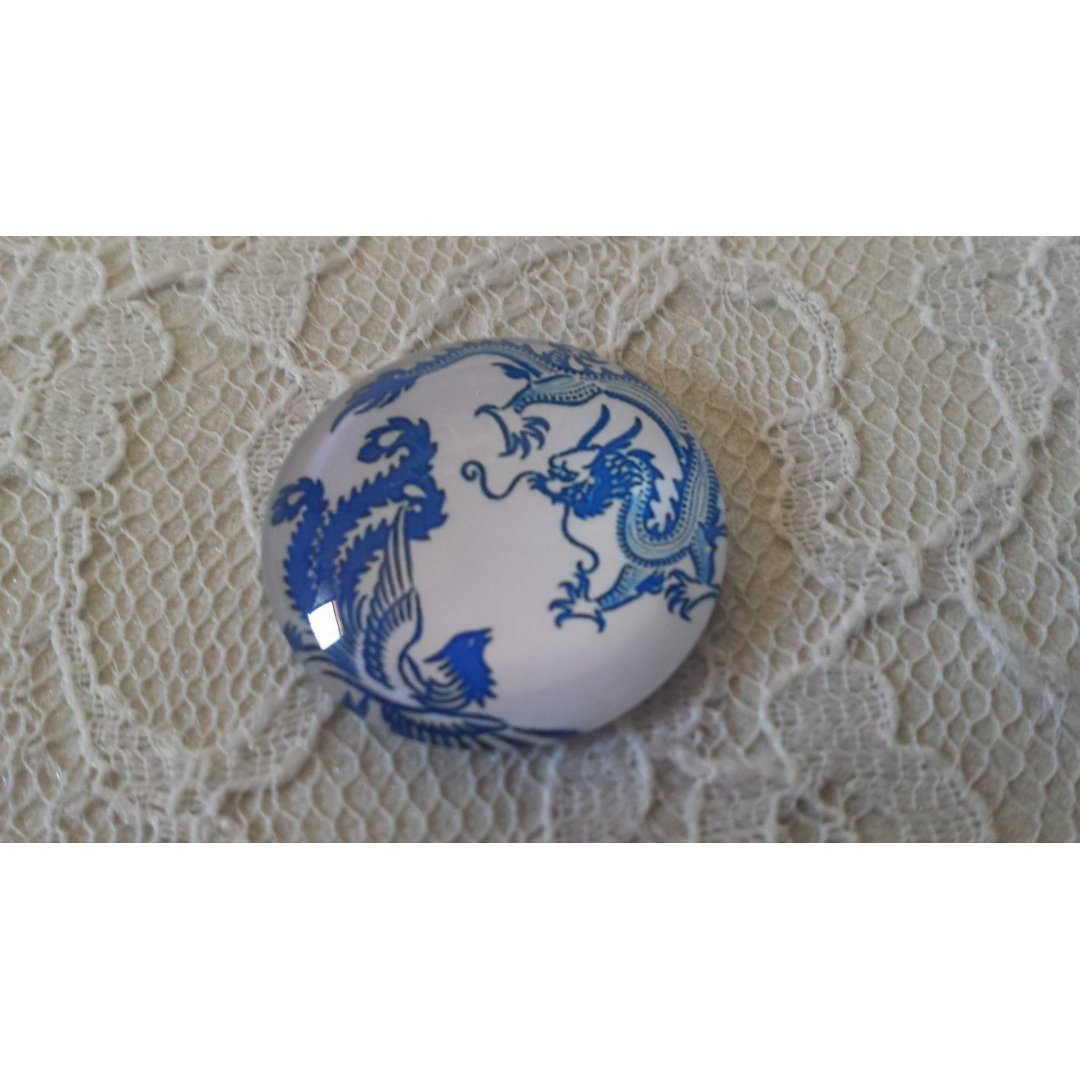cabochon in vetro rotondo 25 mm fiore 004 