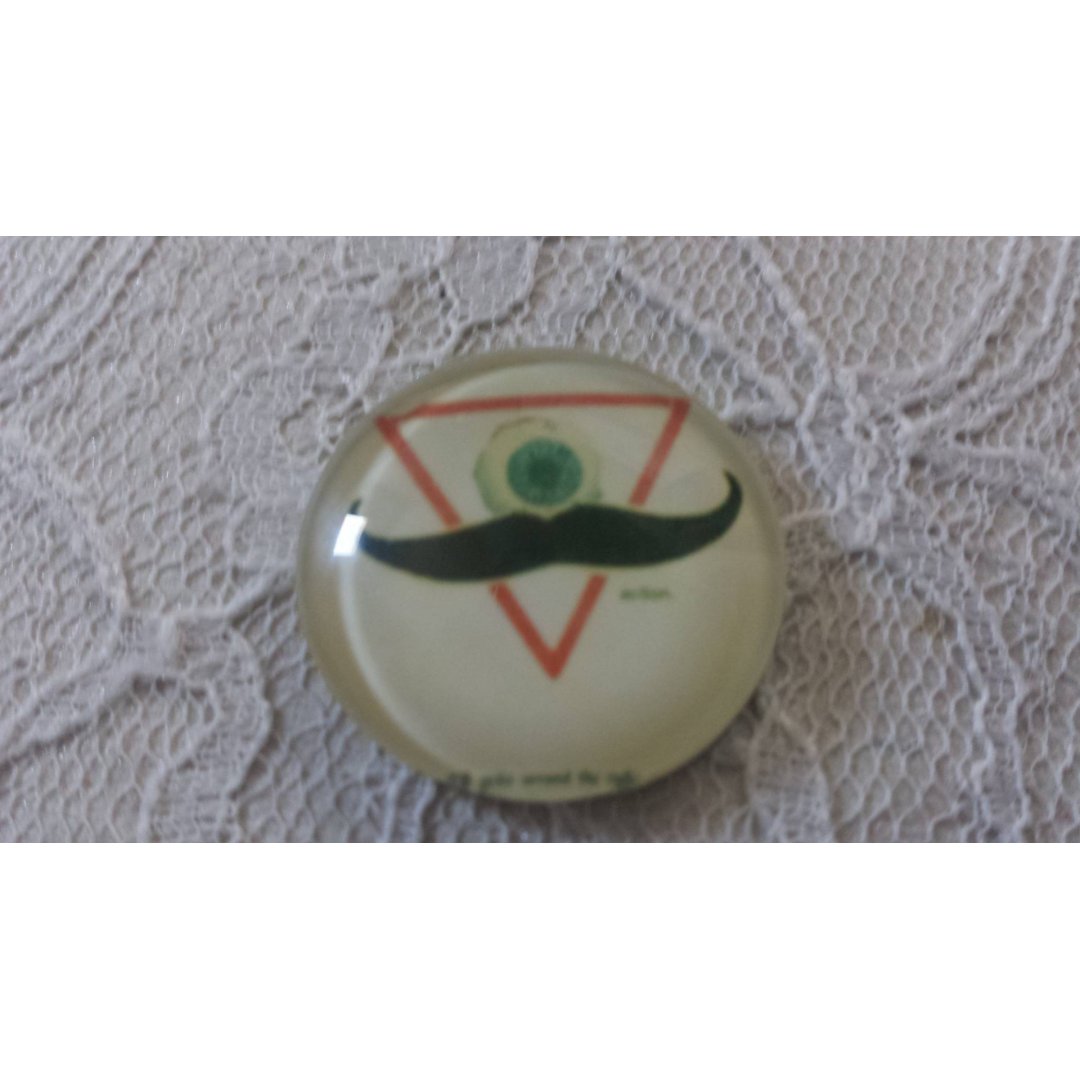 vetro cabochon rotondo 25 mm baffi 041 