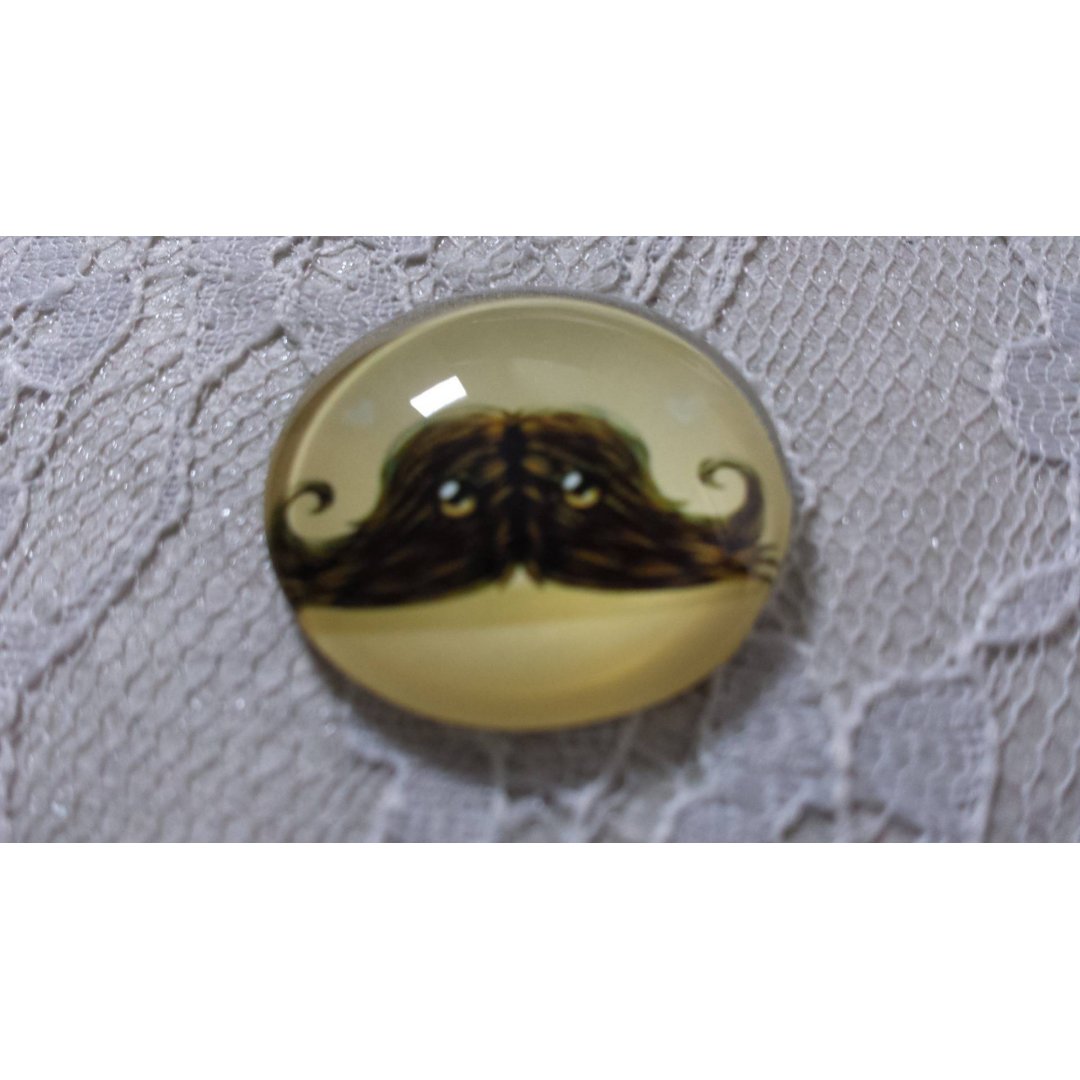 vetro cabochon rotondo 25 mm baffi 032 