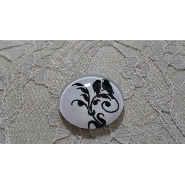 vetro cabochon rotondo 20mm uccelli 022 